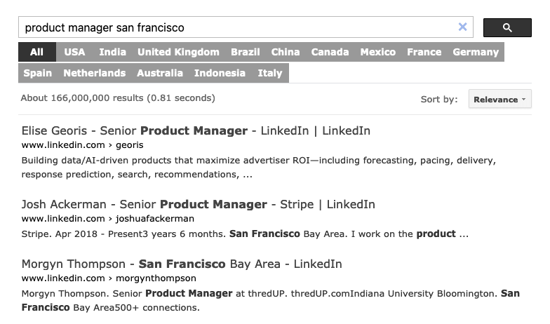 Product Manager San Francisco - free people search tool
