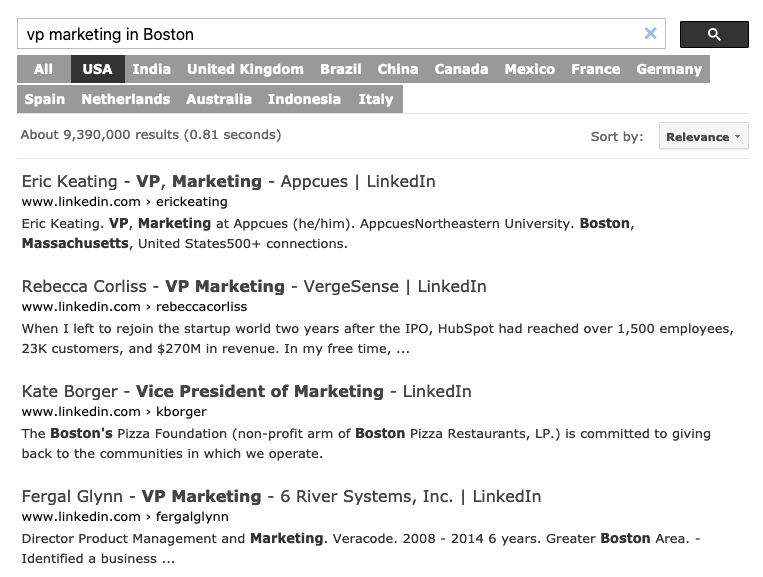 VP Marketing Boston - free people search tool